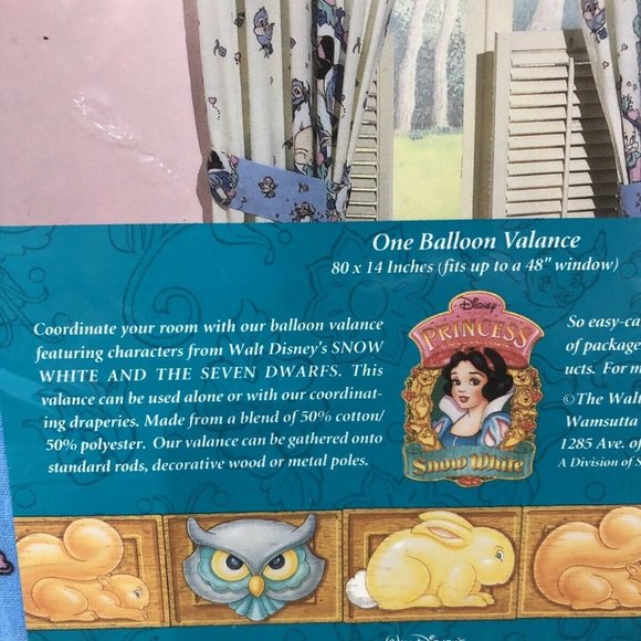Vintage Disney Snow White Standard Pillowcase Standard And Balloon Valance - Picture 6 of 7